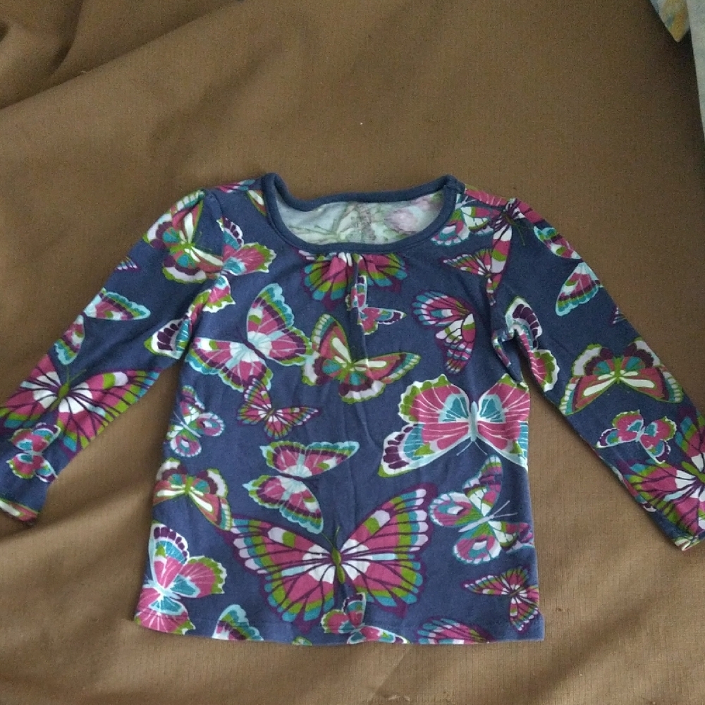 Old Navy Long Sleeve Tee in Blue and Pink with Playful Print